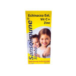 Sansoimune siroop met Echinacea, Vitamine C, Vitamine D & Zink voor weerstand ondersteuning.
