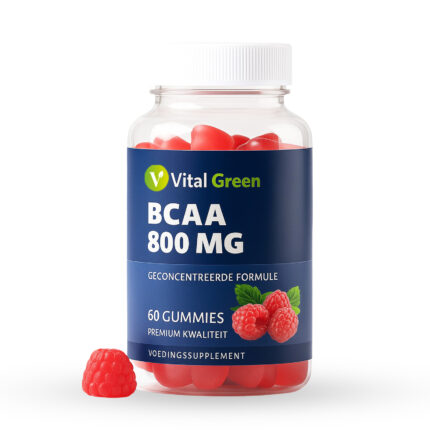 Vital Green BCAA Gummies Frambozensmaak 60 stuks – Ondersteuning voor spierherstel en prestaties